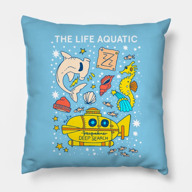 The Life Aquatic Pillow by Nadia D