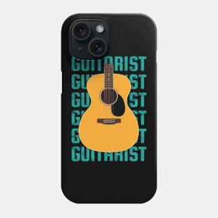 Guitarist Repeated Text Acoustic Guitar Body Phone Case