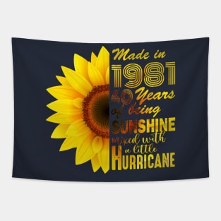 Vintage 1981 Sunflower 40th Birthday Awesome Gift Tapestry