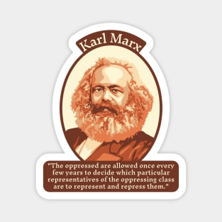 Karl Marx Portrait and Quote Magnet