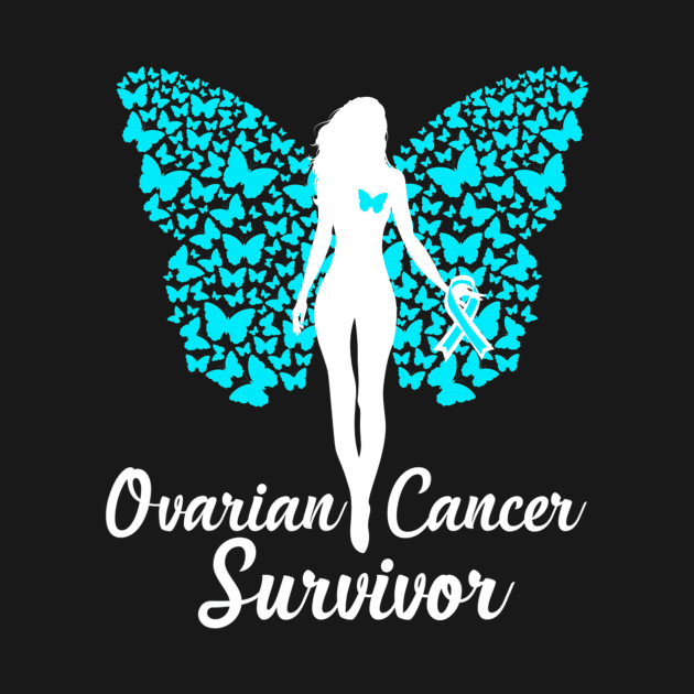 Ovarian Cancer Survivor Warrior Awareness Teal Ribbon by ShariLambert