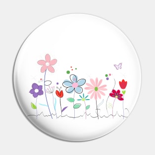 Floral abstract spring flowers Pin