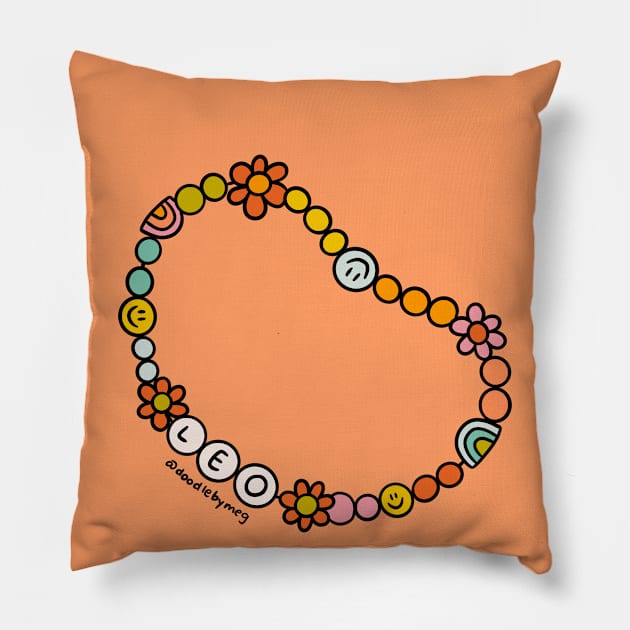 Leo Friendship Bracelet Pillow by Doodle by Meg