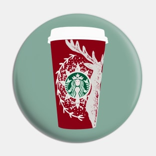 Christmas coffee cup Pin