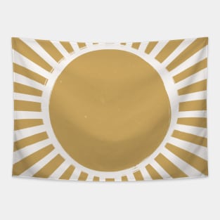 Golden Boho Sun Minimal Earthy Sunset Tapestry