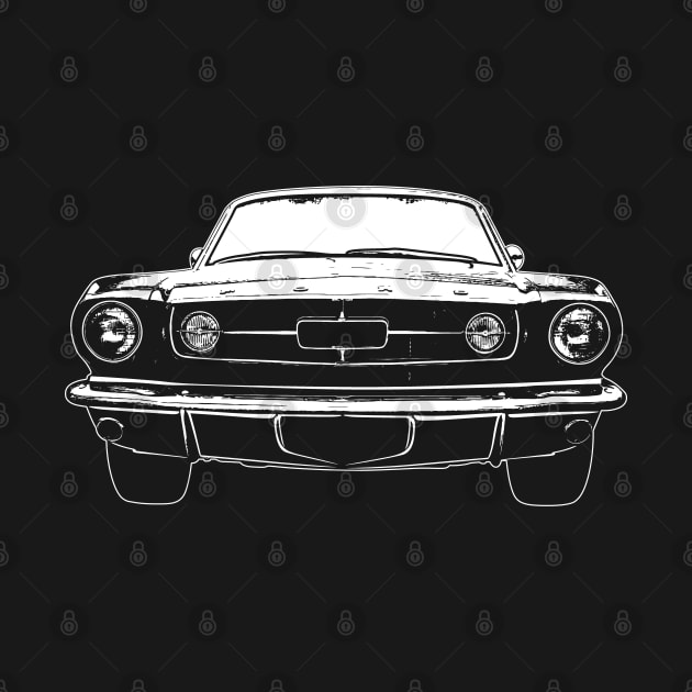 White Mustang Fastback GT Sketch Art by DemangDesign