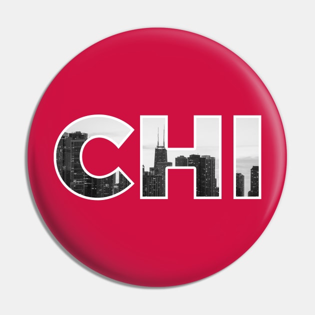 Chicago Bulls CHI Skyline Pin by StupidHead