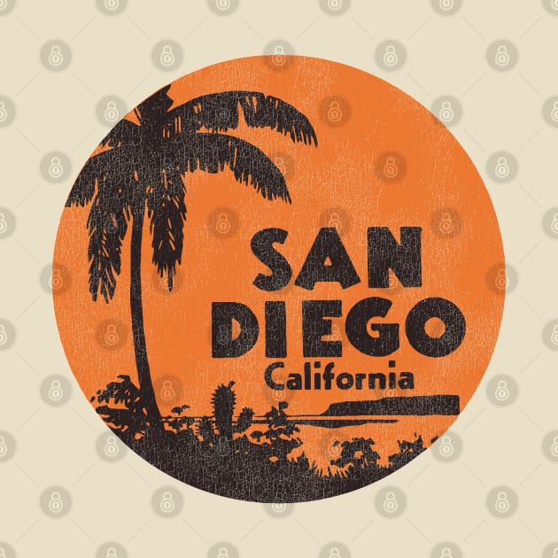 San Diego California Vintage Travel Souvenir by darklordpug