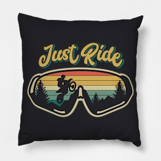 Just Ride // Retro Sunset Motocross Goggles Pillow