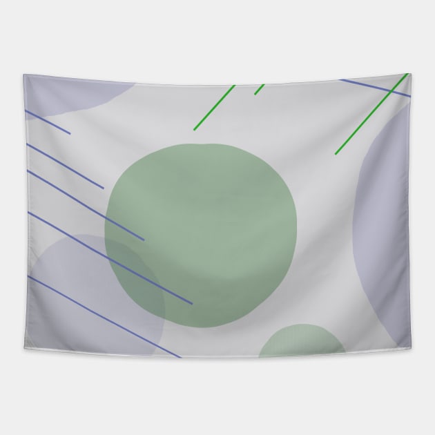 Very Peri Green Gainsboro Gray Shapes Tapestry by Lucy