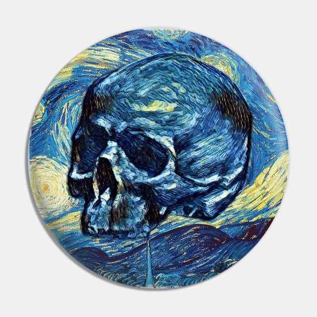 Skull Van Gogh Style Pin by todos