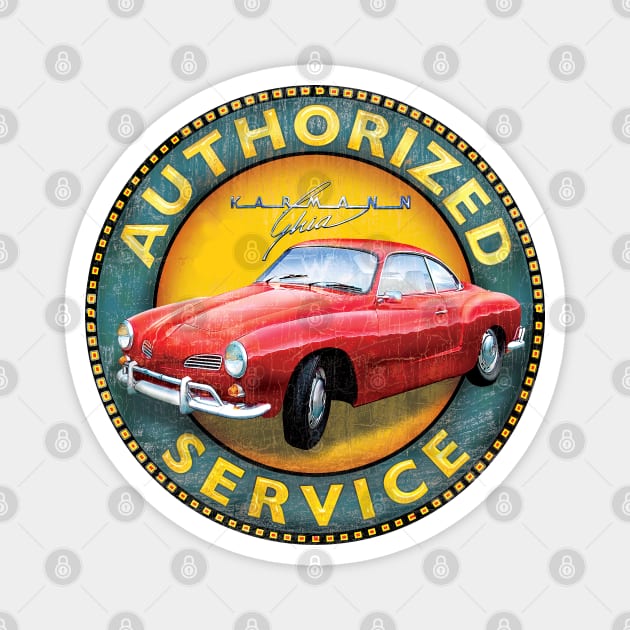 Authorized Service - Karmann Ghia Magnet by Midcenturydave