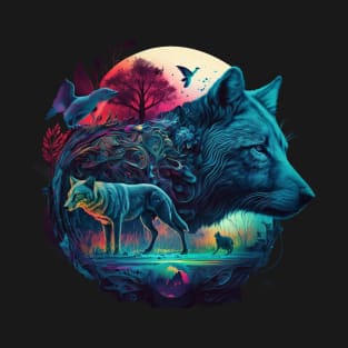 birds and a wolves T-Shirt