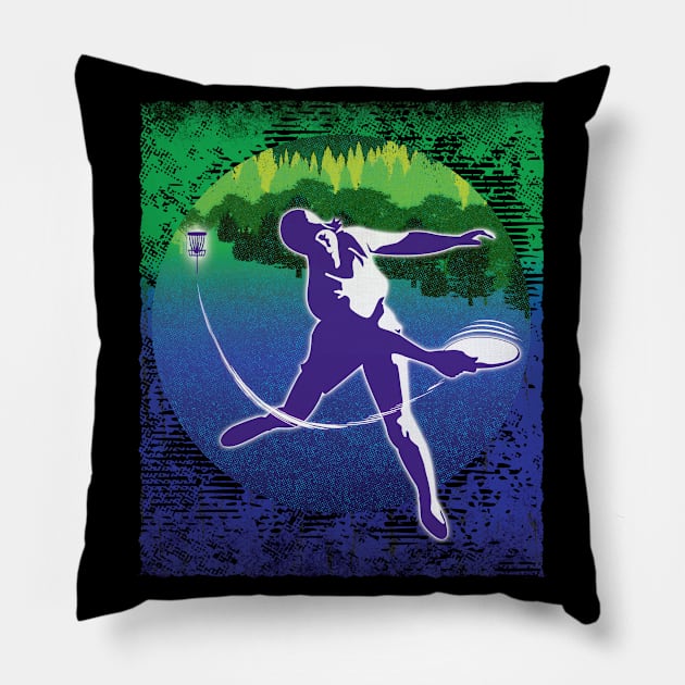 Disc Golf Player Pillow by Fairview Design