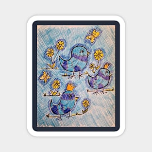 Blue Bird of Happiness Magnet