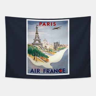 Air France Travel and Tourism Fly to Paris Advertising Print Tapestry