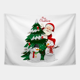 chrismas tree santaclaus Tapestry