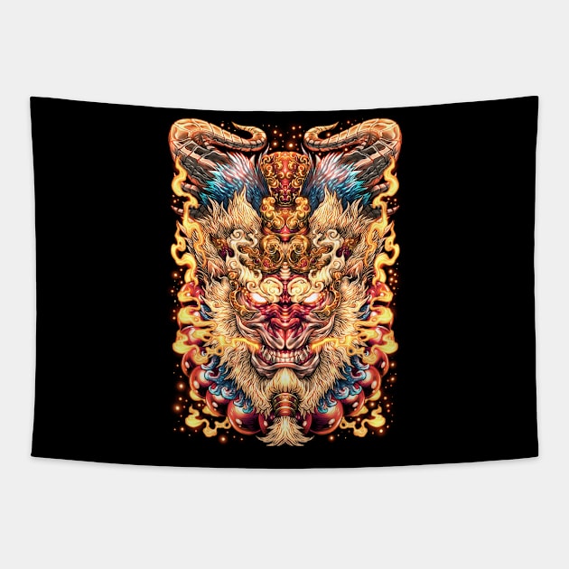 Monkey King Tapestry by GRVS Studio