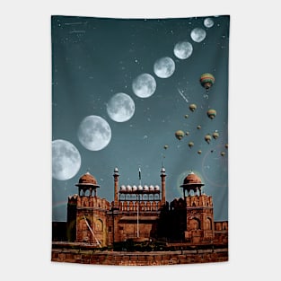 Moon Lines Up Tapestry