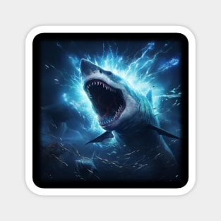 Shark with Blue Lightning Magnet