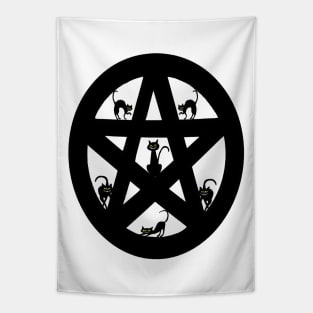 Black Cat Pentacle Tapestry