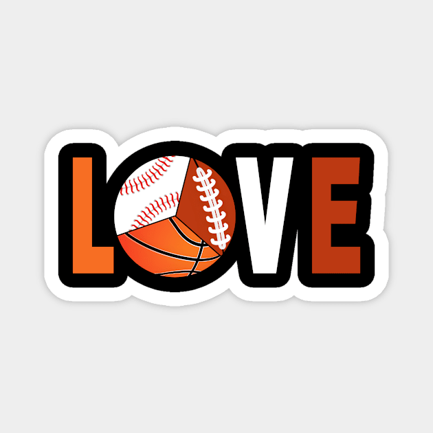 Tennis Basketball Baseball Football Lover Magnet by Hensen V parkes