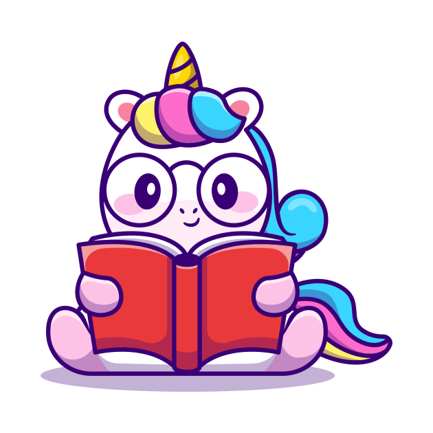 Cute Unicorn Reading Book by Catalyst Labs