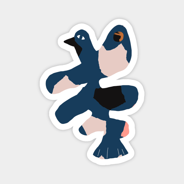 Oiseau Blue Magnet by fossdesign