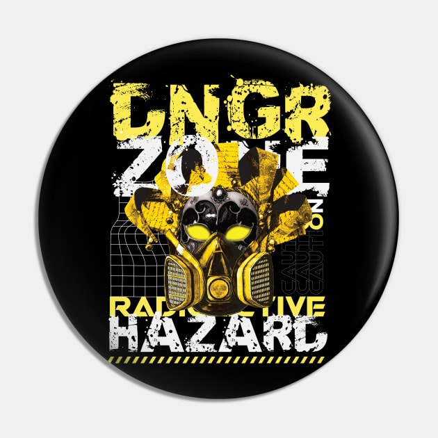 Danger Zone Radioactive Hazard Pin by RadioaktivShop