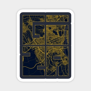 Giza, Egypt City Map Typography - Gold Art Deco Magnet