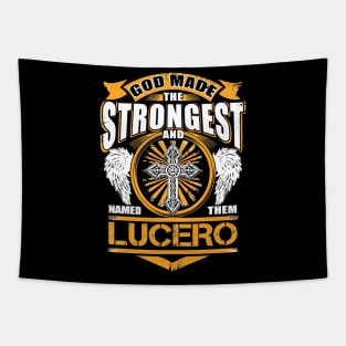 God Made Strongest And Lucero Band Logo Cross Tapestry