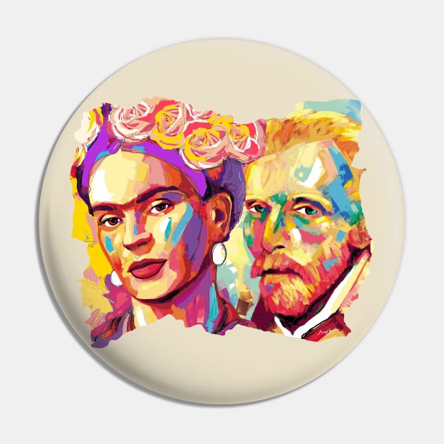 Van Gogh Frida Kahlo Portrait Pin by mailsoncello