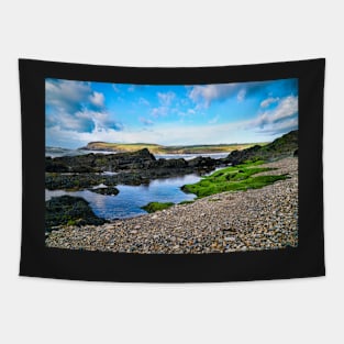 Beautiful Coastal Scenery - Beach, Rocks & Ocean - Newport, Pembrokeshire Tapestry