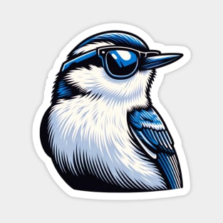 White Breasted Nuthatch Wearing Sunglasses Magnet