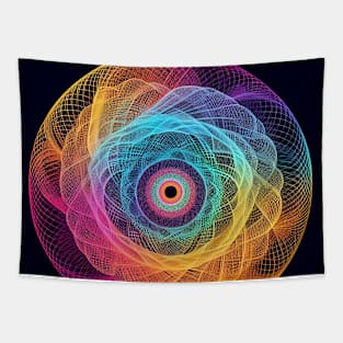 Psychedelic looking abstract illustration spirograph swirls Tapestry