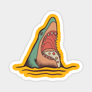 hungry shark for pizza Magnet