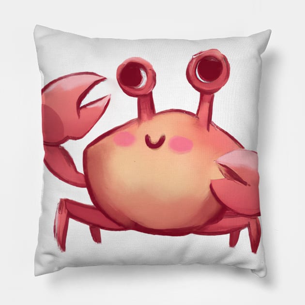 Cute Crab Drawing Pillow by Play Zoo