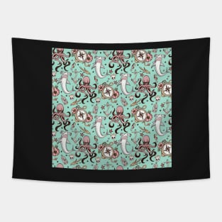 Octopus and Hammerhead Pattern Tapestry