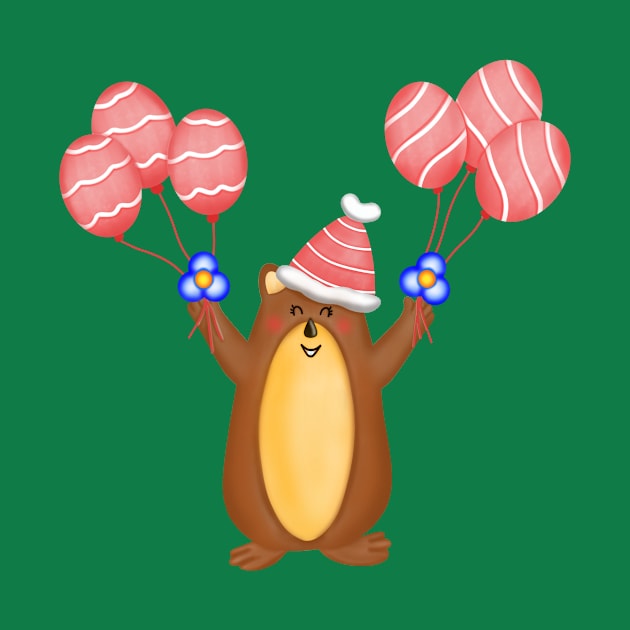 Cute christmas groundhog by Onanong art design shop.