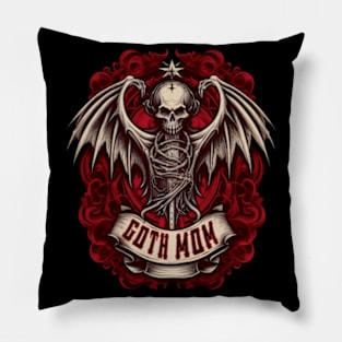 Retro Goth mum style with death angel Pillow