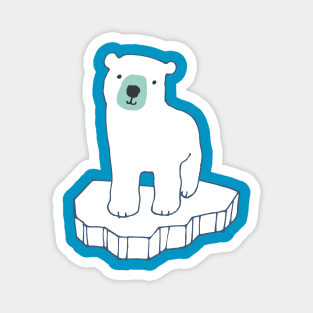 Cute Polar Bear floating on an iceberg - by Cecca Designs Magnet