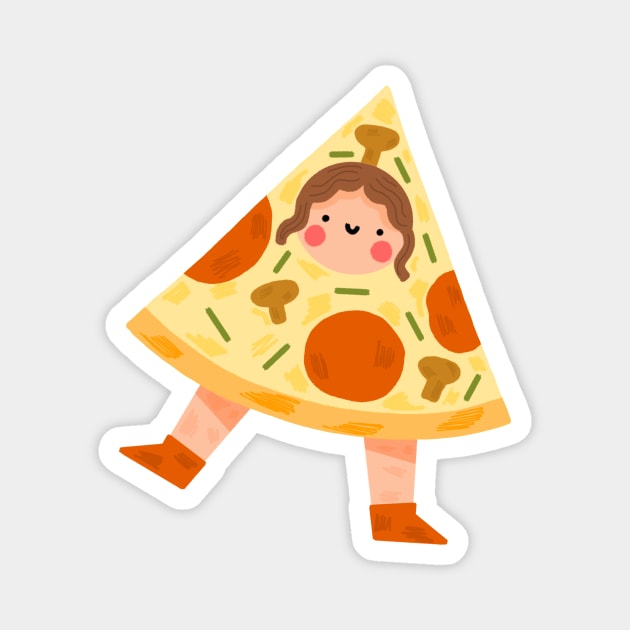 Pizza girl Magnet by Mangayubecik