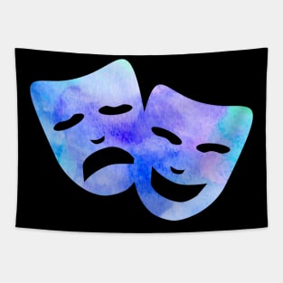 Watercolor Theatre Masks Tapestry