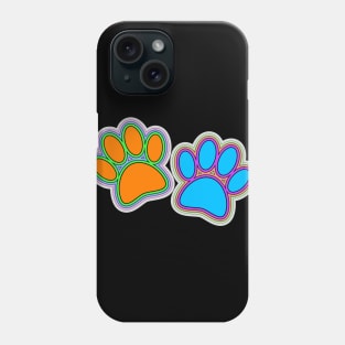 Dog Paw Prints In Vibrant Colors Phone Case