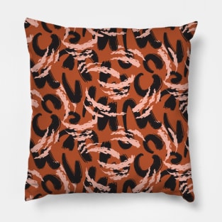 Funny lines doodle rustink Pillow