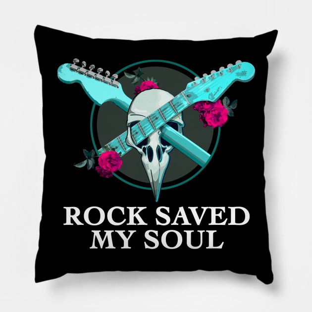 Rock music saved my soul Pillow by Brash Ideas