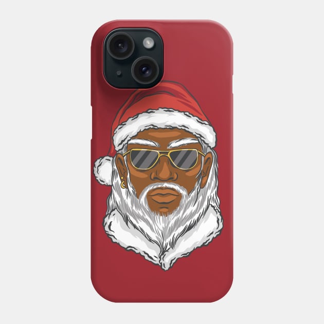 Black Santa Cartoon Phone Case by SLAG_Creative