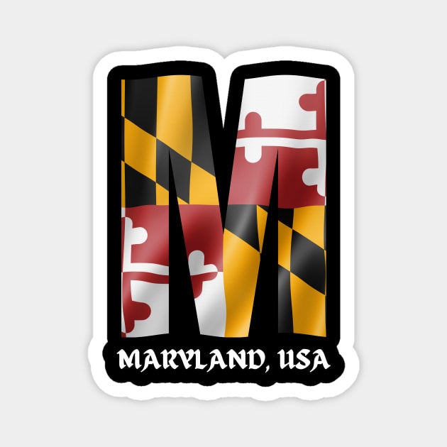 MARYLAND STATE FLAG AND MARYLAND M DESIGN Magnet by The C.O.B. Store