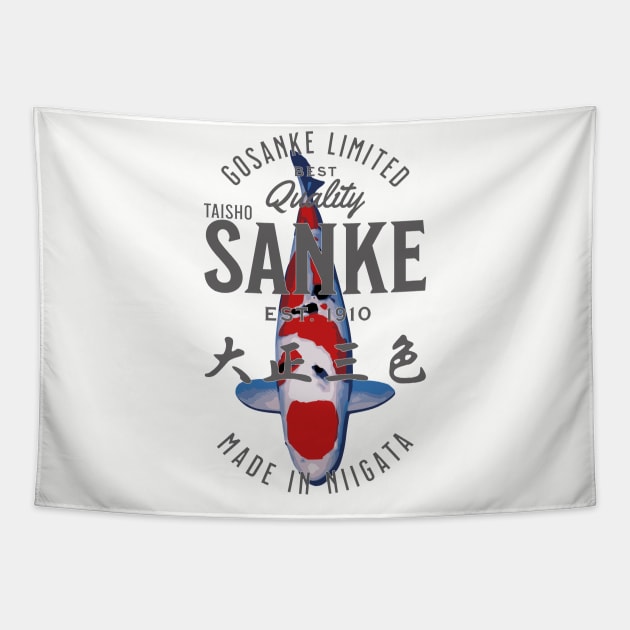 Gosanke LImited Sanke Koi Print Tapestry by www.SideKoi.com