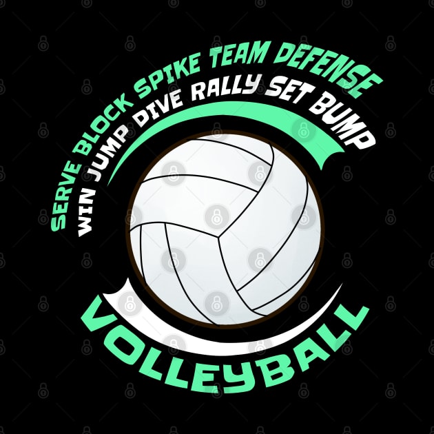 Cool Word Art Volleyball Gift Print Volleyball Team Print by Linco